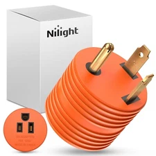Nilight 30 Amp to 15 Amp RV Power Adapter 110 Volt Heavy Duty RV Plug