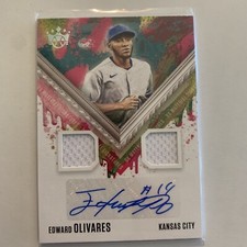 2021 Diamond Kings Baseball - Edward Olivares Dual Patch Auto Kansas City Royals