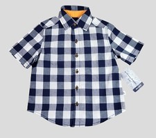 TOMMY BAHAMA Boys Shirt Button Up X-Small 4/5 Short Sleeve Check Casual Blue