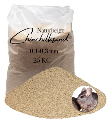 KRISTALLQUARZSAND Chinchillasand Hamster natur 0,1-0,3mm 25kg Staubbad Badesand kantengerundet