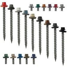 METAL ROOFING SCREWS: 10x3" (250) Colored Sheet Metal Roof Screw Siding Screws