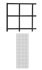 Lot of 4 Gridwall Panels 2' x 6' Grid Wall Display Black Panel Steel Powder Coat