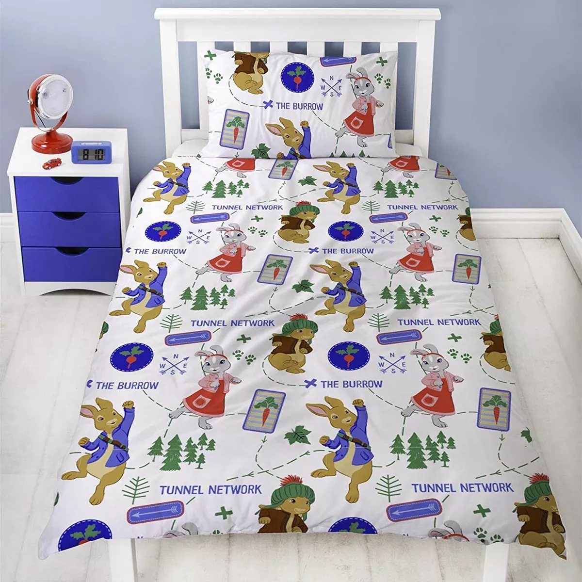 Official Peter Rabbit Single Duvet Cover Set Boys Girls Rotary Bedding
