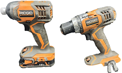 #ad RIDGID TOOLS R86008 1 2quot; CORDLESS DRILL amp; r86034 Impact w battery $69.95