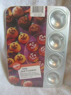 Wilton Aluminum Cookie Mold Pan (12 Mold Pan) - Halloween Petite Jack-O-Lantern