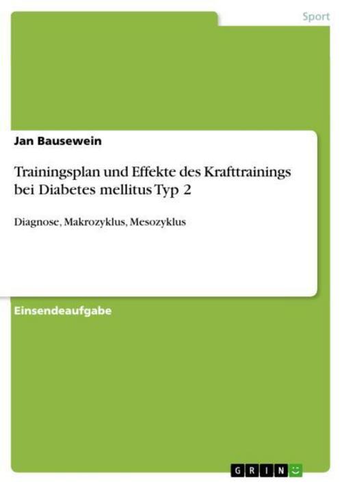 Trainingsplan Und Effekte Des Krafttrainings Bei Diabetes Me ...