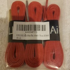 JUPLUHUAIR SHOE LACES - 3 PAIR RED LACES 28 in New