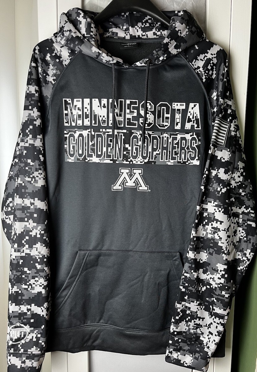Colosseum Men’s Size L Black Minnesota Golden Gophers Military Hoodie  Sweatshirt
