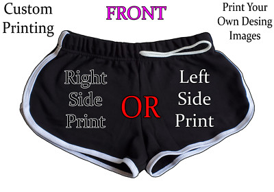 Women's White Stripes SHORTS Custom Printing Names Images All Sizes Available