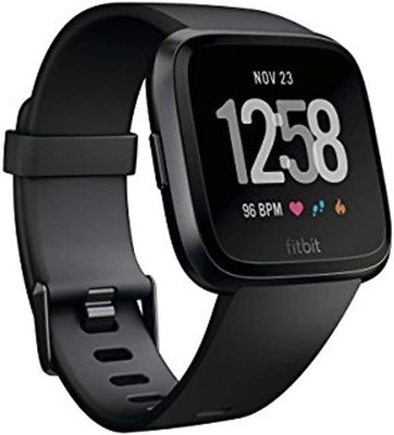 Fitbit Versa 2 Smartwatch, Black / Black Aluminum (Small + Large Size Bands)