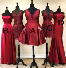 Burgundy Homecoming Dresses Prom Gown Graduation Party Backless Spaghetti Straps