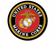 3 inch Round Official US Marine Corps Logo Sticker (car laptop decal)  USMC Lic.