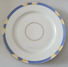 Vintage T&V Tressemann & Vogt Limoges Art Deco Bread Pie Plate Blue Gold (6)