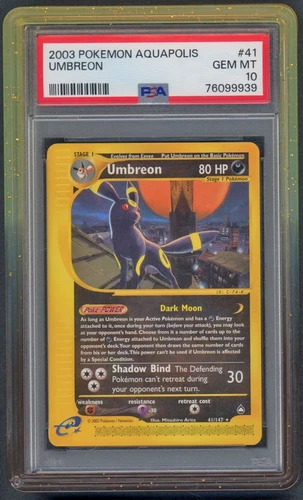 Pokemon Cards - PSA 10 Umbreon 41/147 - Aquapolis Non Holo - GEM MT - PSA10