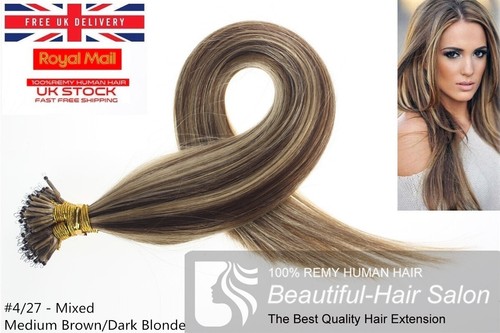 7A 20'' 1g/s Nano Ring Double Drawn Armenian/Indian Remy Human Hair Extensions - Picture 39 of 46