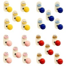 Set Of 5 Colorful Bathroom Towels Hanging Hooks Easy Installation Clothes Hanger