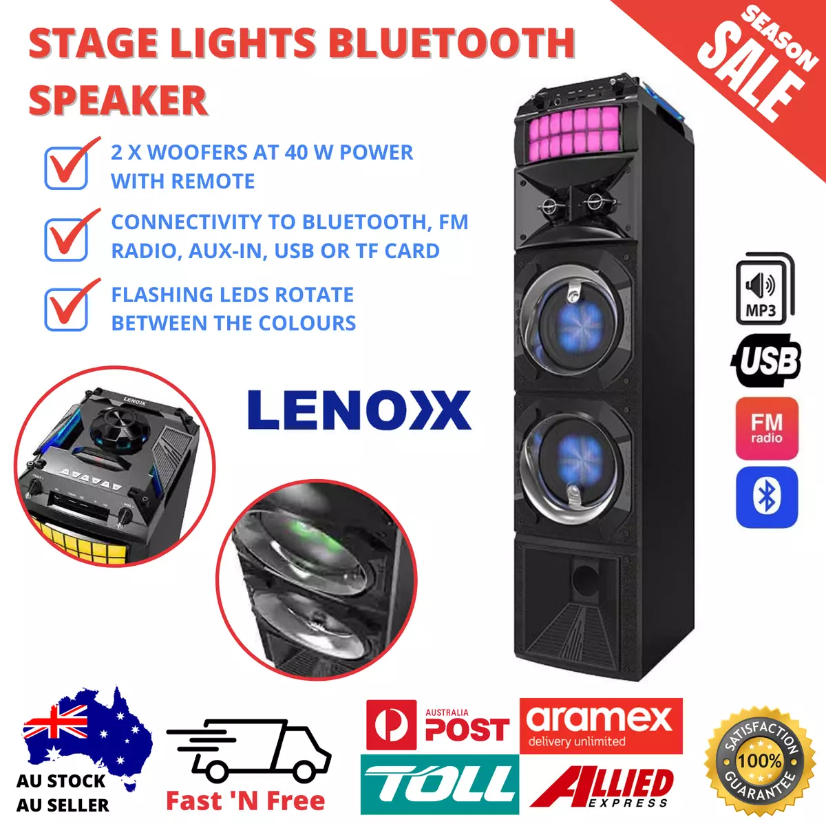 Lenoxx stage hotsell lights bluetooth speaker