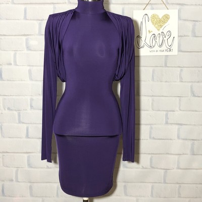 purple turtleneck dress