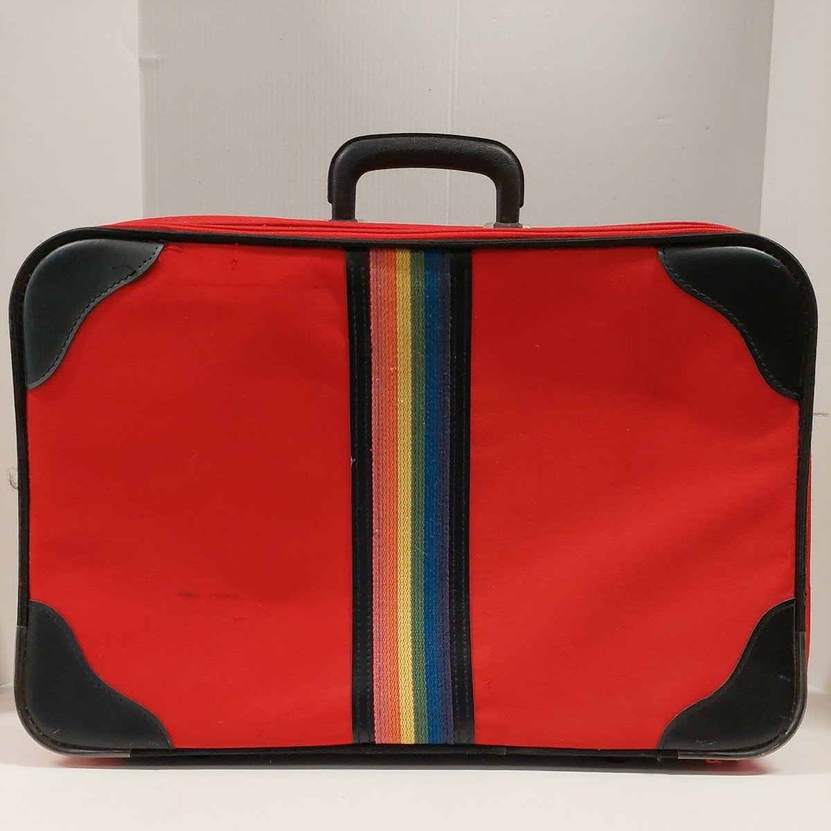 VINTAGE Peter's Bag Corporation New York Rainbow Stripe Red Large
