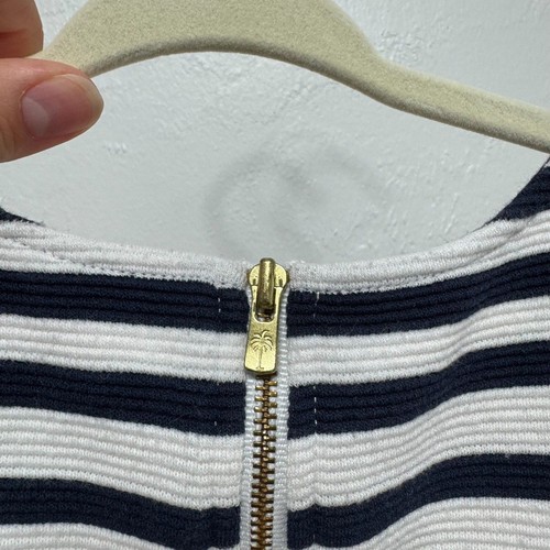 Lilly Pulitzer Dress Charlene Girls Small 4-6 Shift Stripe Nautical Blue White - Picture 8 of 8