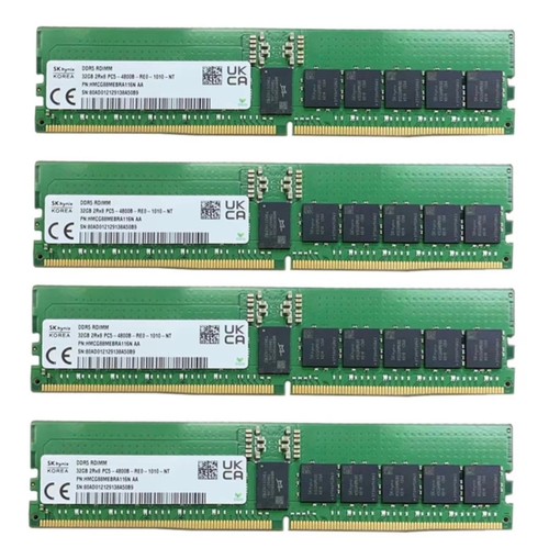 Hynix 128GB (4X32GB) DDR5 4800MHz PC5-38400 ECC REG RDIMM Memory RAM HMCG88MEBRA