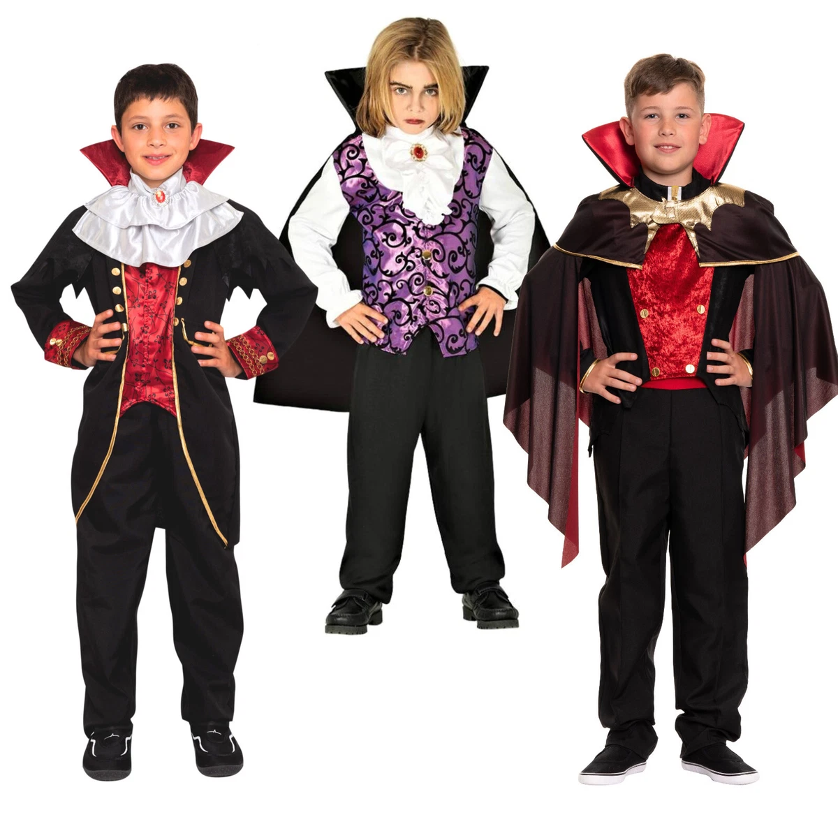 Vampir Kostüm Damen Vampir Umhang Kinder 90cm - Halloween Kostüm