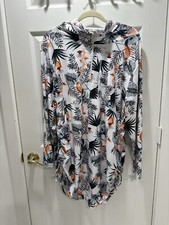 Hanna Nikole Rash Guard With Zipper And Hoodie Long Sleeves Size 20-22W