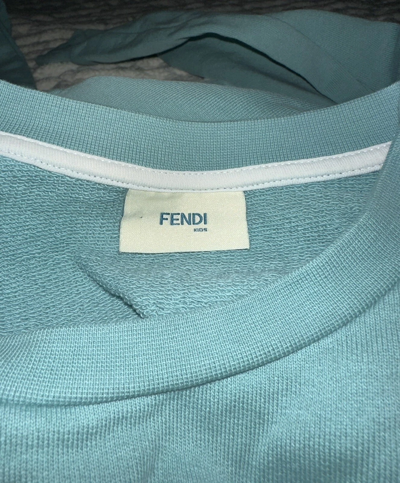 Felpa unisex Fendi bambini blu L S #fendilove taglia 10A ragazzo ragazza RARA