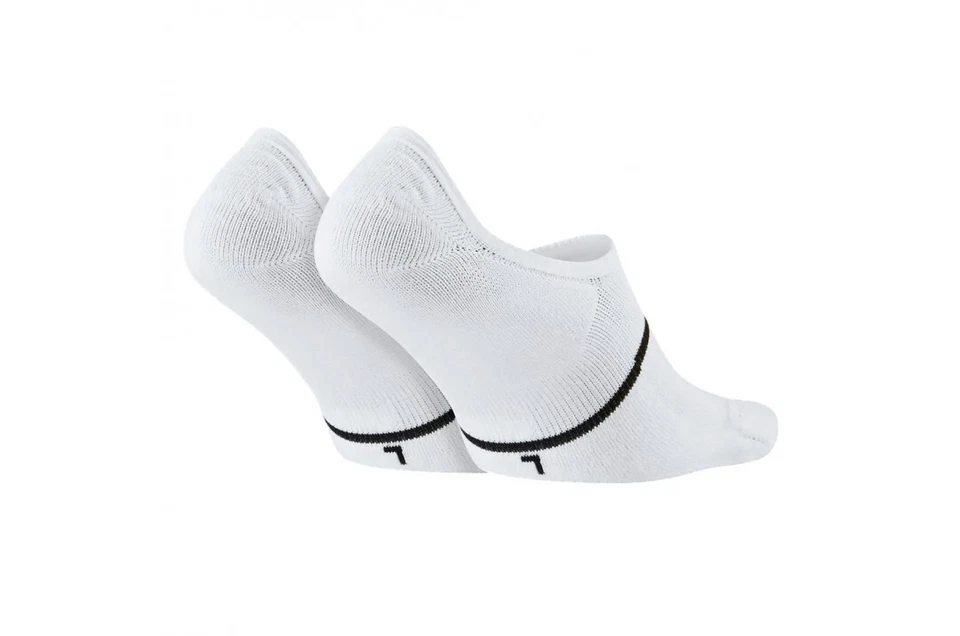 NUEVO 2 Pares Nike Essential Zapatilla No Show Calcetines SX7168-100 Para Mujer Talla 9.5-11 Foto 3 de 4