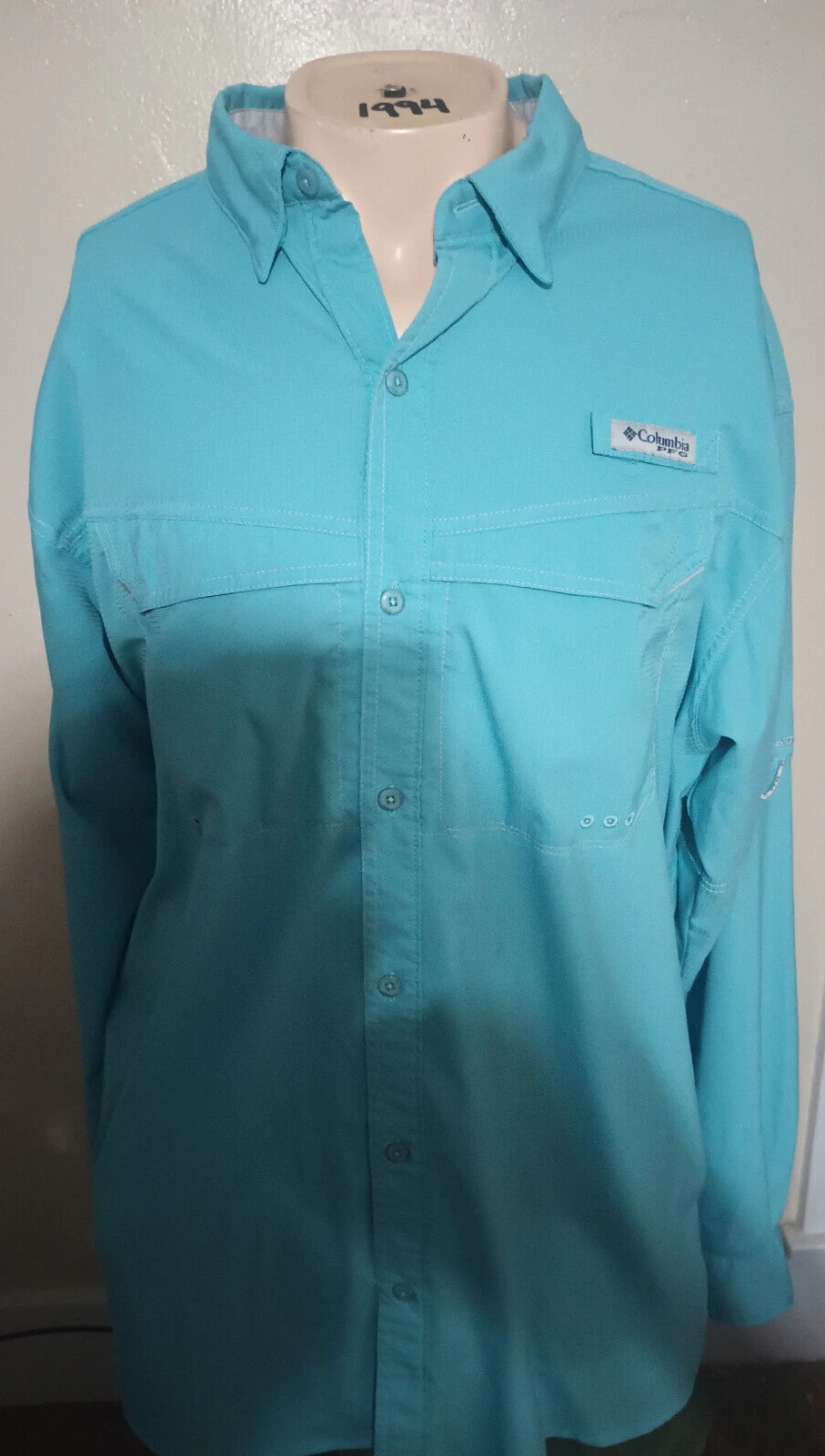 Columbia Shirt Mens XL Blue PFG Vented Fishing Long Sleeve
