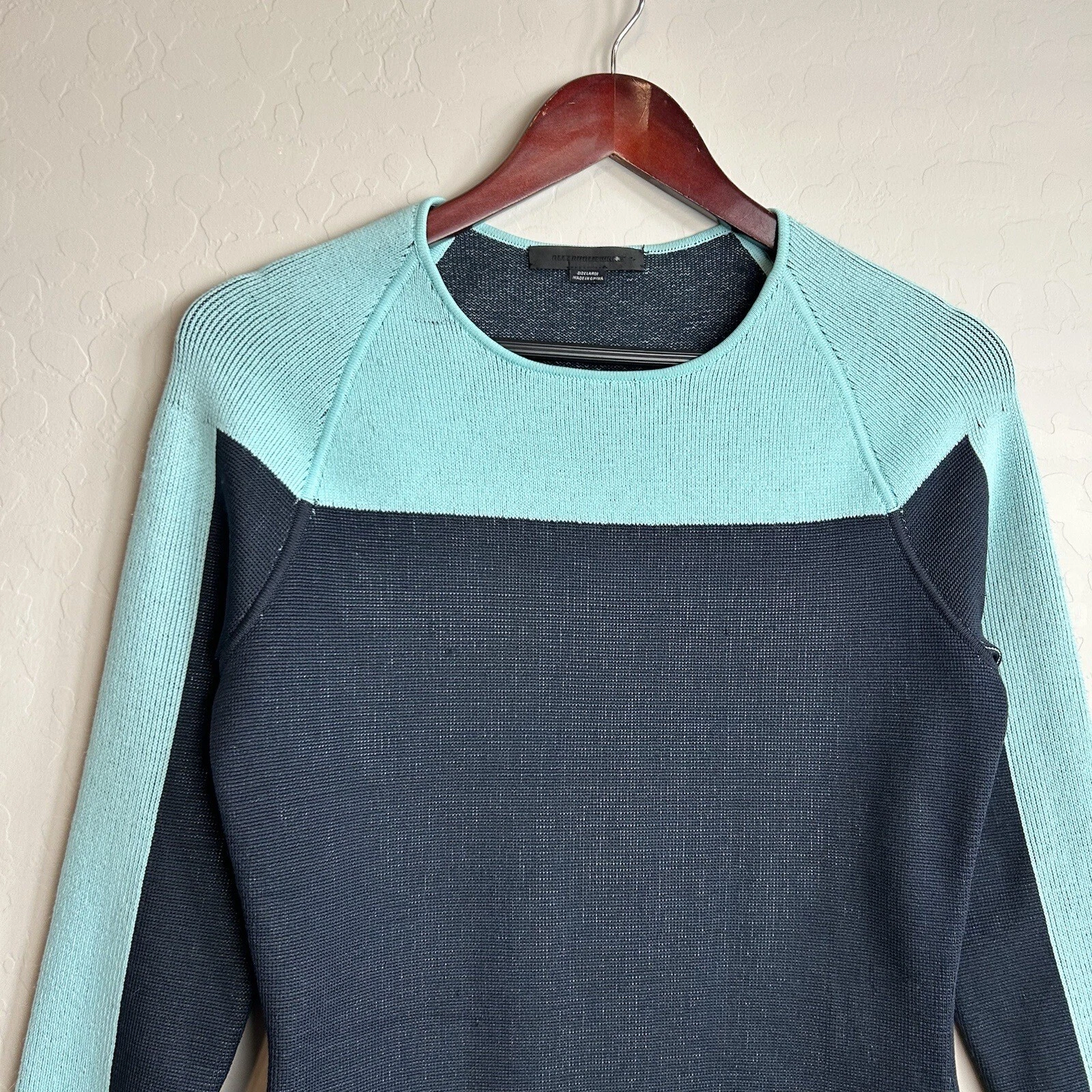 Abito a maglia blu Alexander Wang taglia large bodycon Christina Aguilera