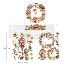 Rub On Transfers Furniture ReDesign Prima DRIED WILDFLOWERS Middy Craft 8.5x11