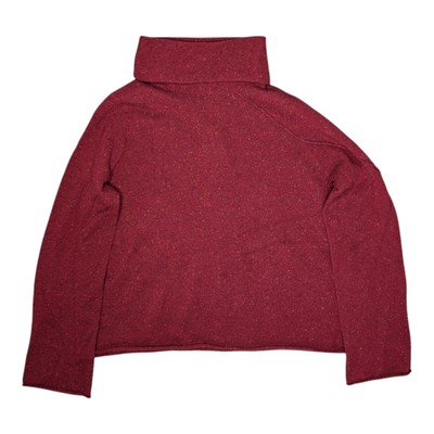 Habitual 100% Cashmere Turtleneck Sweater M Red Fleck NWT Cozy Minimalist