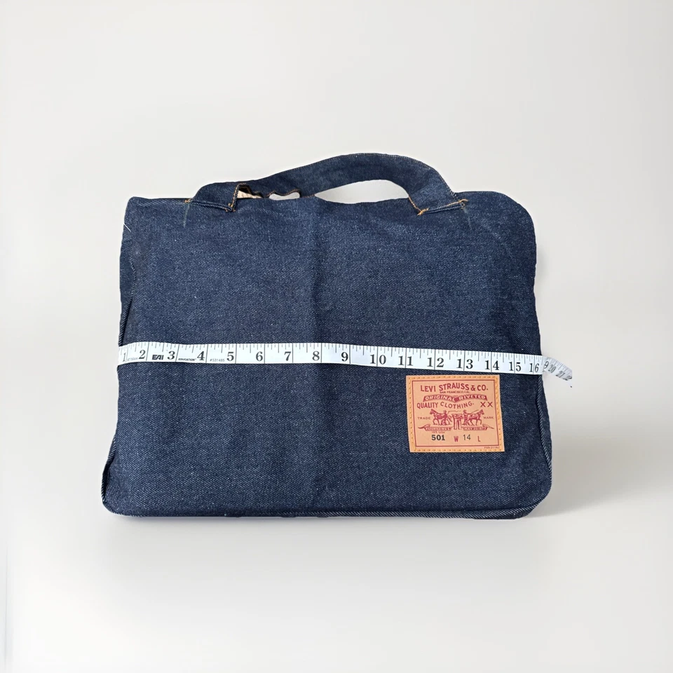 Authentic Vintage Levi Zip Up Bag 501 Never In Production - Image 4 of 4