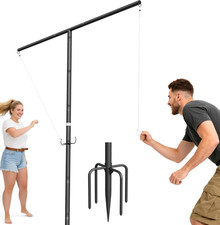 Outdoor Giant Ring Toss Game for Adults and Family, Height Adjustable Hook and R
