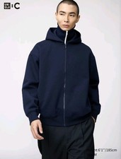 UNIQLO Oversized Full-Zip Hoodie   Blue  Size M