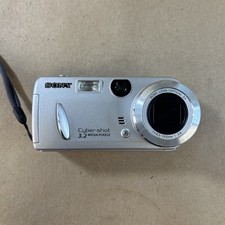 Sony Cyber-shot DSC-P52 3.2MP Digital Camera Silver Tested SanDisk Memory Stick