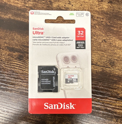 SanDisk Ultra 32GB microSDHC UHS-I Class 10 100MB/s Full HD w/ Adapter