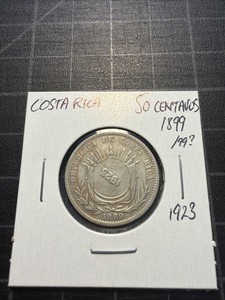 Costa Rica Silver 50 Centavos 1923 On 1889/99?