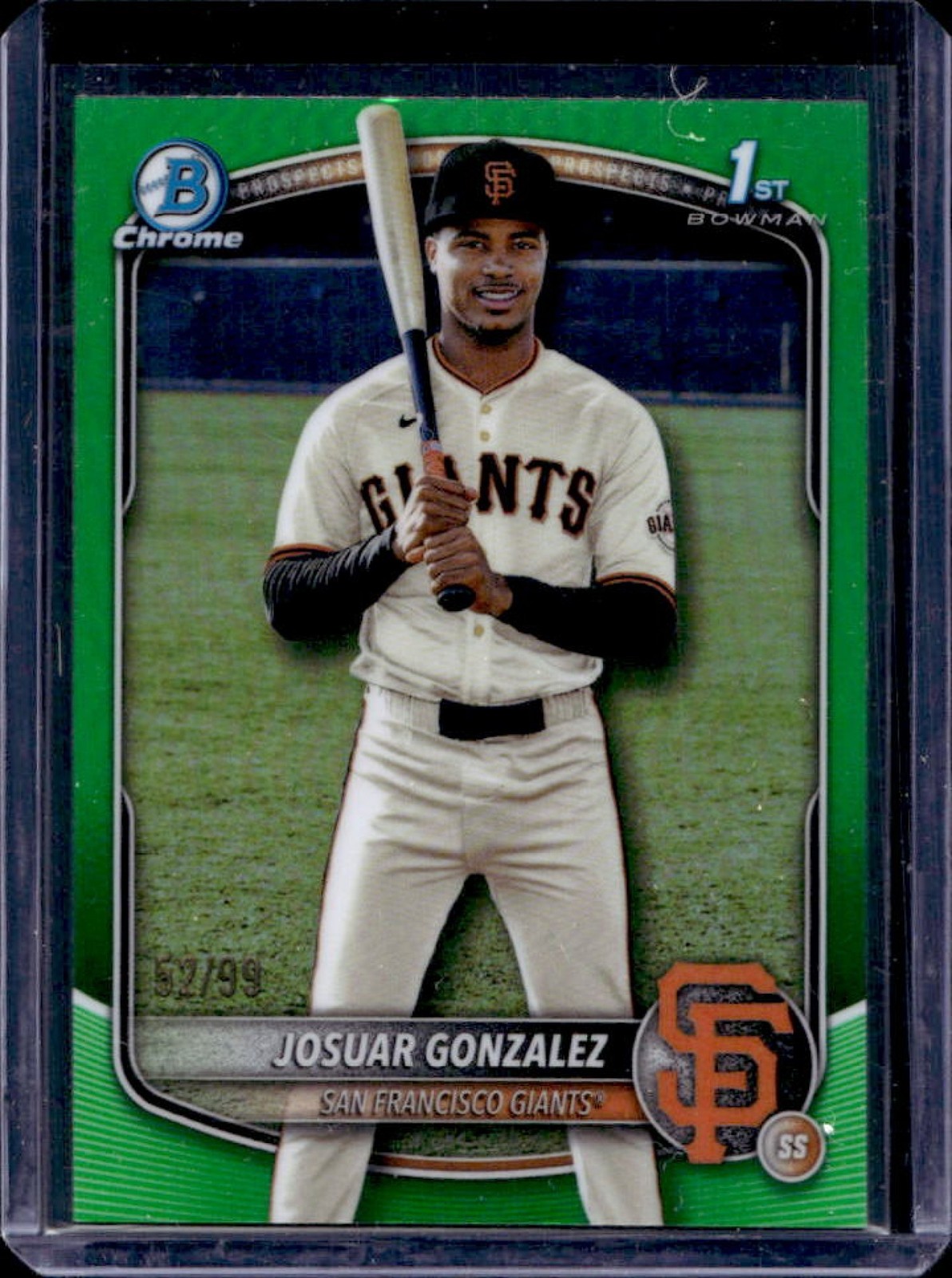2025 Bowman Chrome Josuar Gonzalez Green Refractor 1st #52/99 Giants