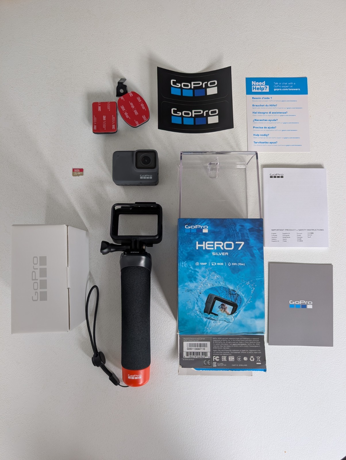 GoPro Hero 7 Silver 4K HD Digital Action Camera 10MP with Extras Mint Condition