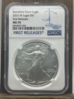 2025-W Burnished Silver American Eagle NGC MS 70 First Releases