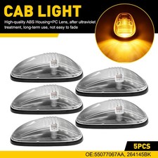 Amber Led Roof Marker Lights 5pcs Front Fits 1999-2001 Dodge Ram 1500 Clear Lens