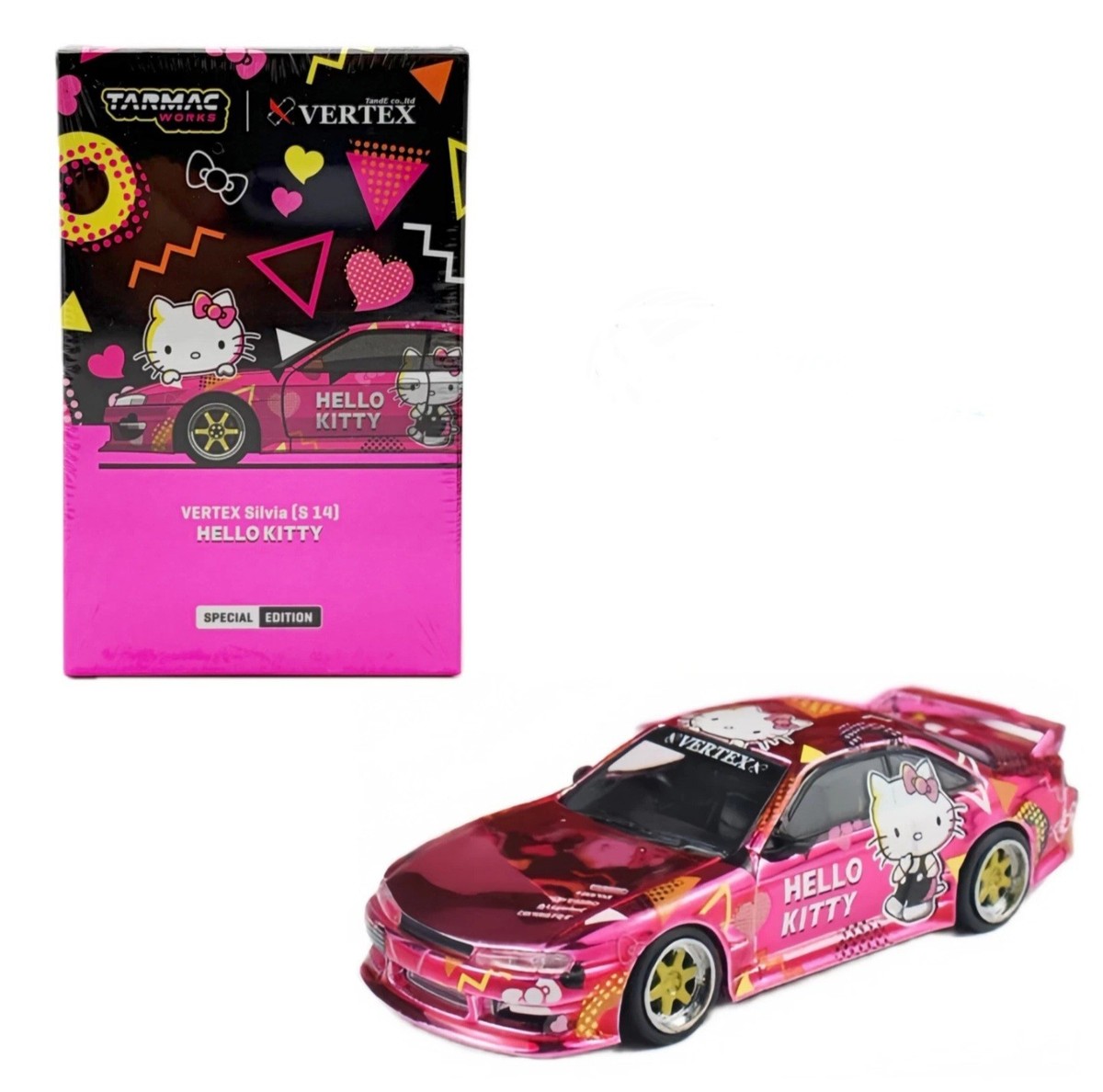 HELLO KITTY 2009 NSX 2つセット Tarmac Works 1:64 Nissan Silvia S14 Hello Kitty Pink Chrome 180sx