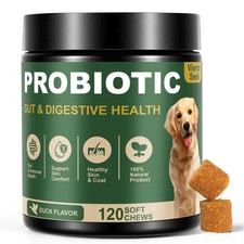 Probiotics for Dogs - Dog Yeast, Itchy 120 Soft Chews, Brown