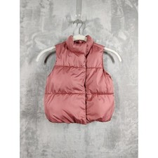 Old Navy Kids Dusty Rose Pink Fleece Lined Quilted Puffer Vest 2T Outerwear
