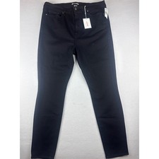 NWT Good American Good Waist High Rise Skinny Jeans Black Size 22 GAGW108