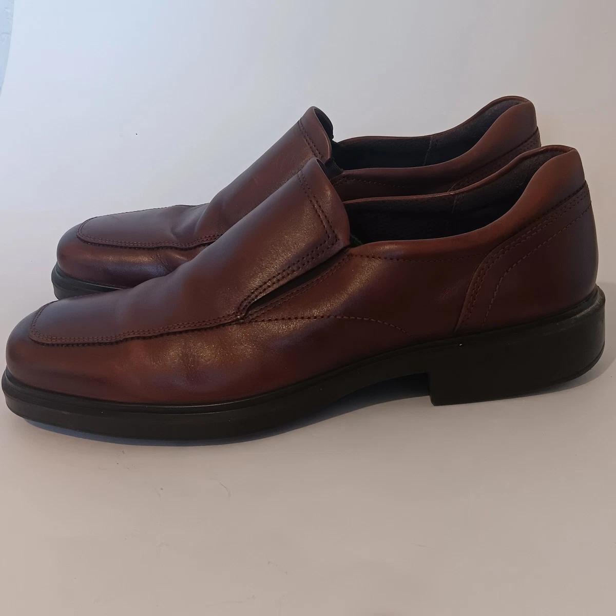 Ecco Mens EU 45 US 11-11.5 Helsinki Brown Leather Square Toe Slip On Loafer Shoe Ecco Men main image 4