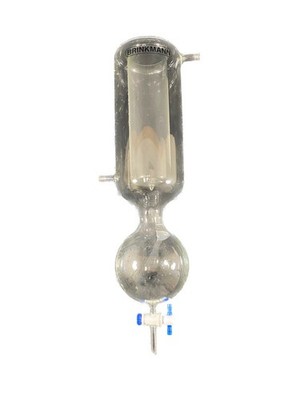 BRINKMANN 545mm Length Glass Dry Ice Condenser Trap With Reservoir and Stopcock