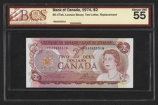 1974 Bank of Canada $2 Replacement Note *BA0453314 BCS AU55 BC-47aA